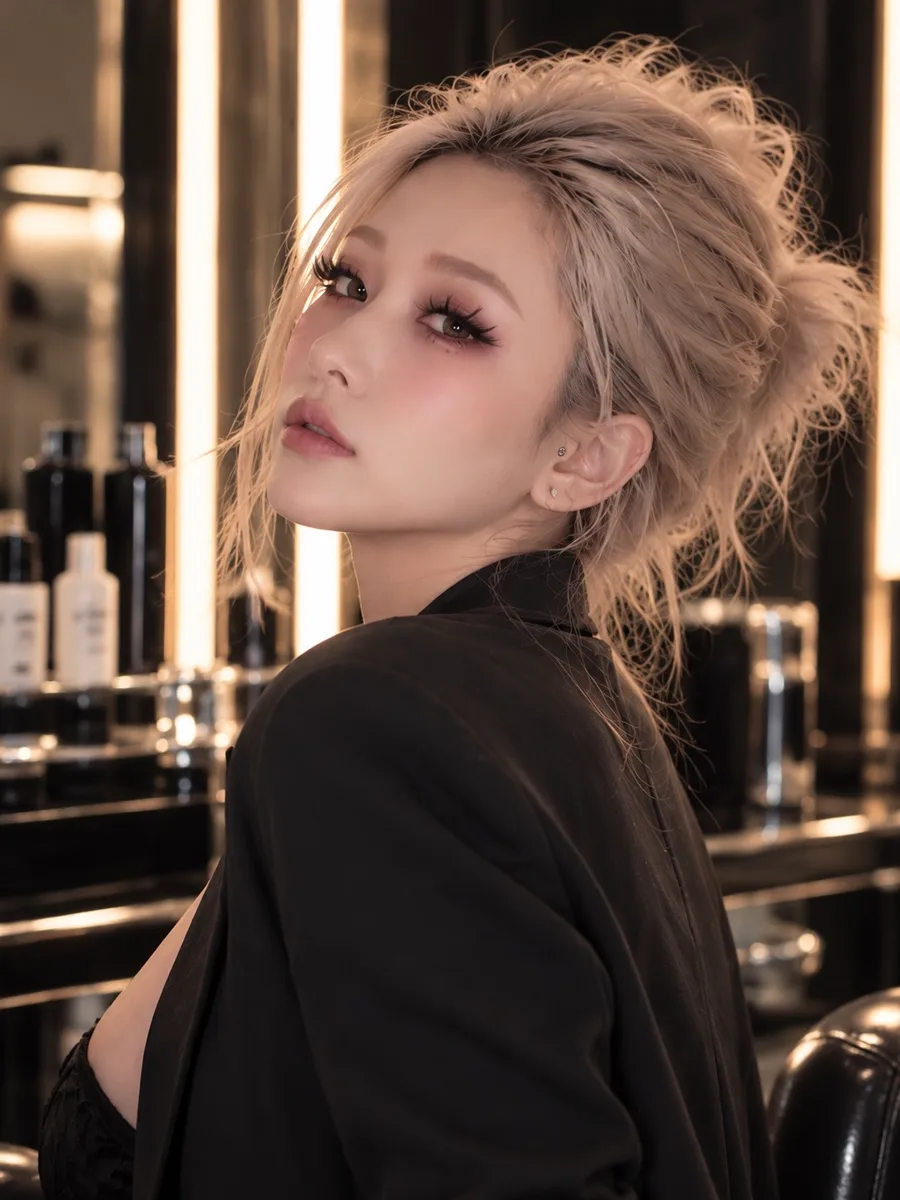 Alice 小艾於沙龍工作檯前的形象照